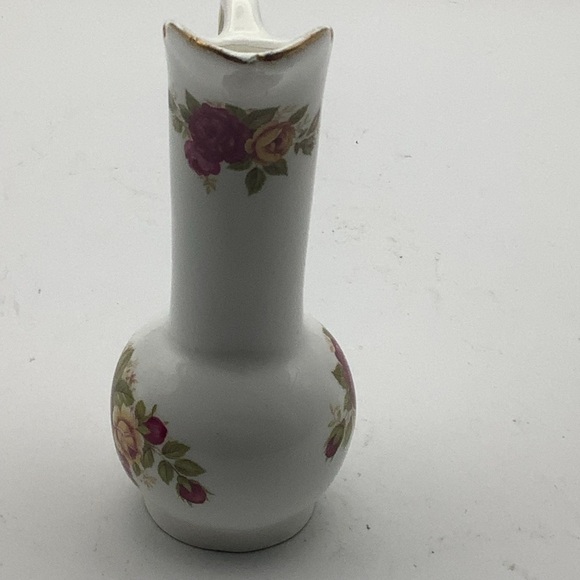 Vintage Fine Bone China Cottage Rose 5” Miniature Vase/Pitcher - Picture 5 of 12